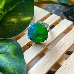 Solar Quartz Sterling Silver Ring Size 6.5